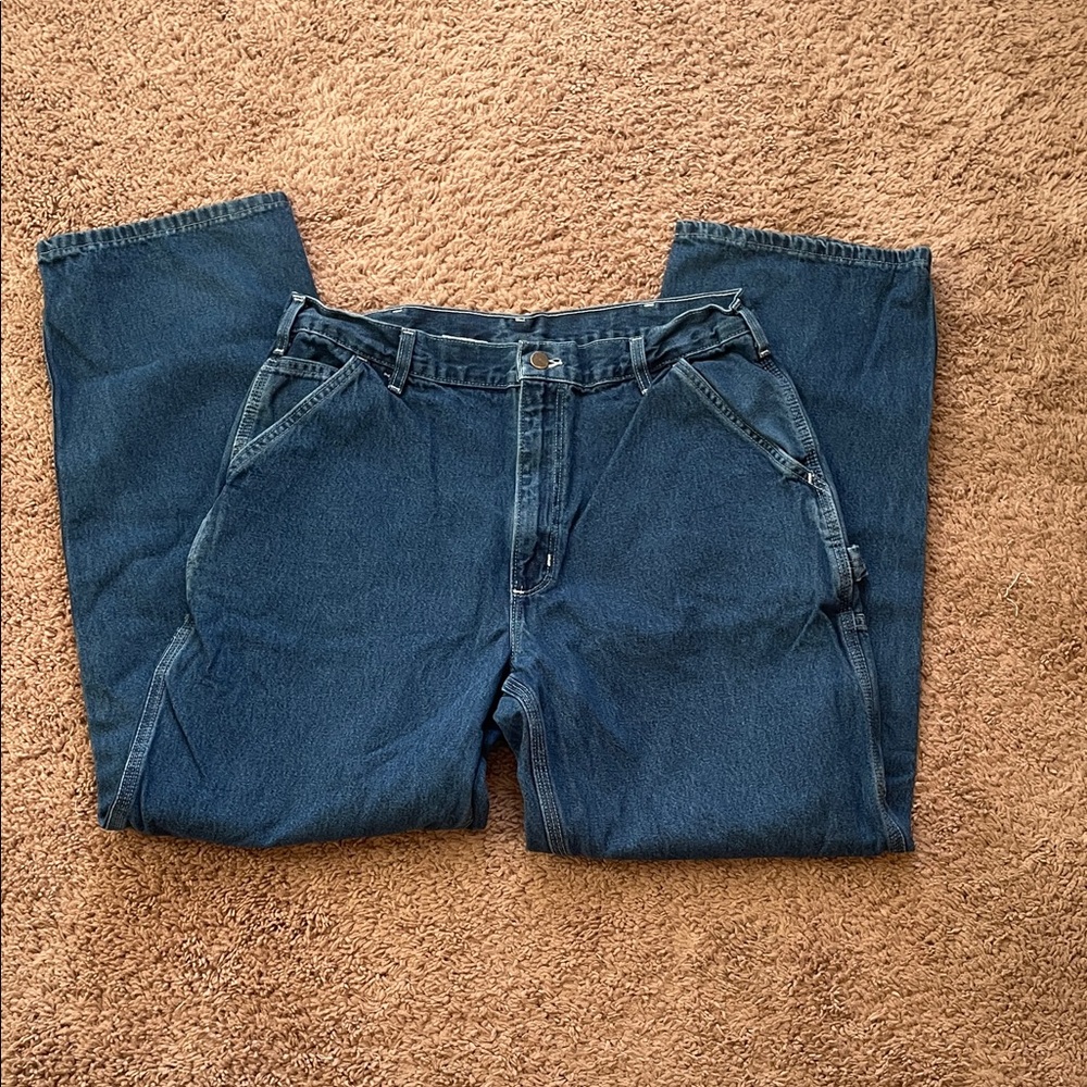 Carhartt Men's Relaxed Jeans in Dark Blue Denim